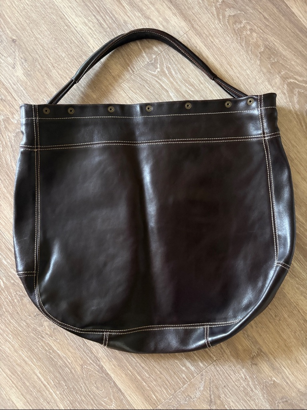 Furla Dark Brown Top-Zip Logo Tote